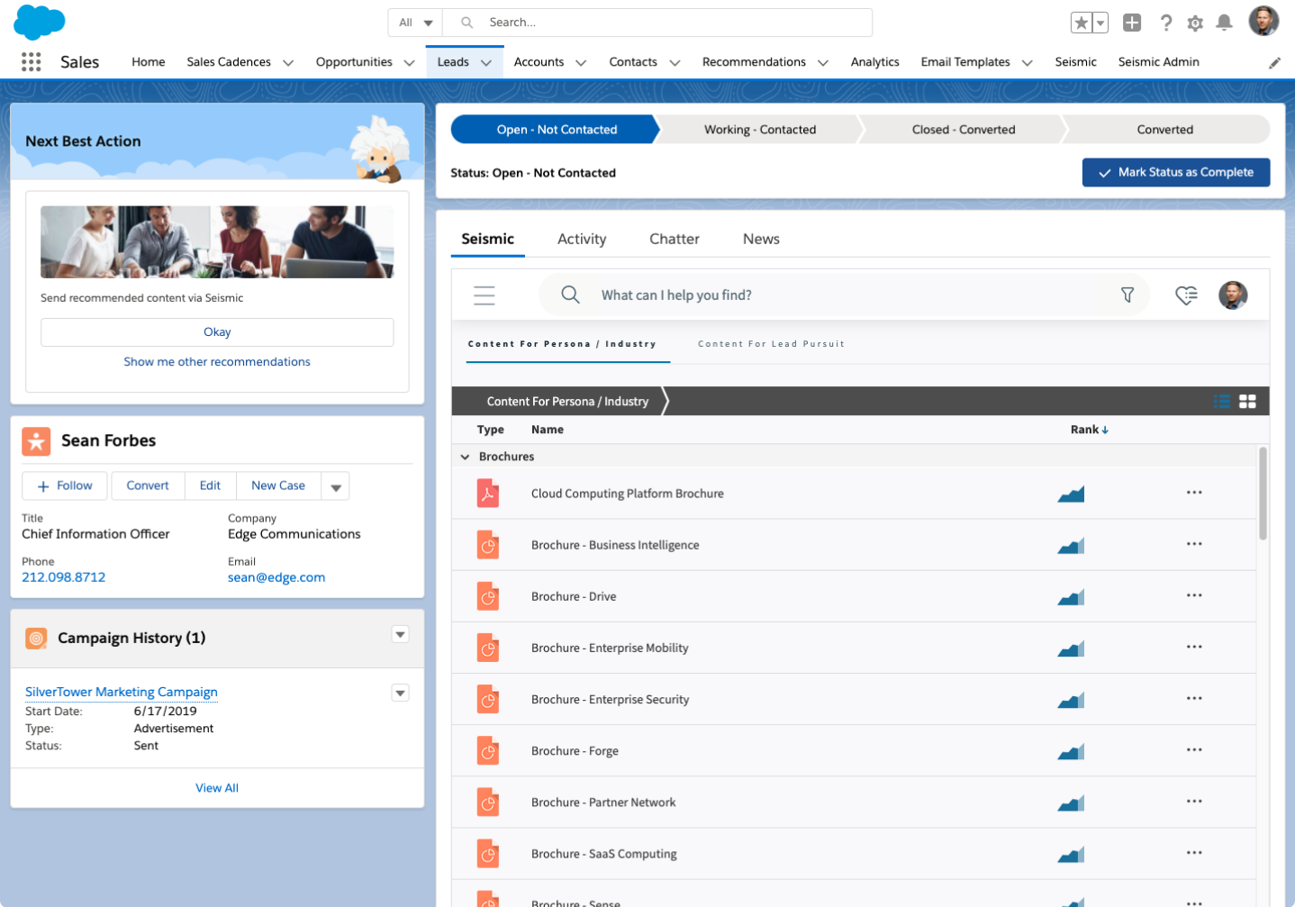 Salesforce + Seismic Sales Enablement Integration