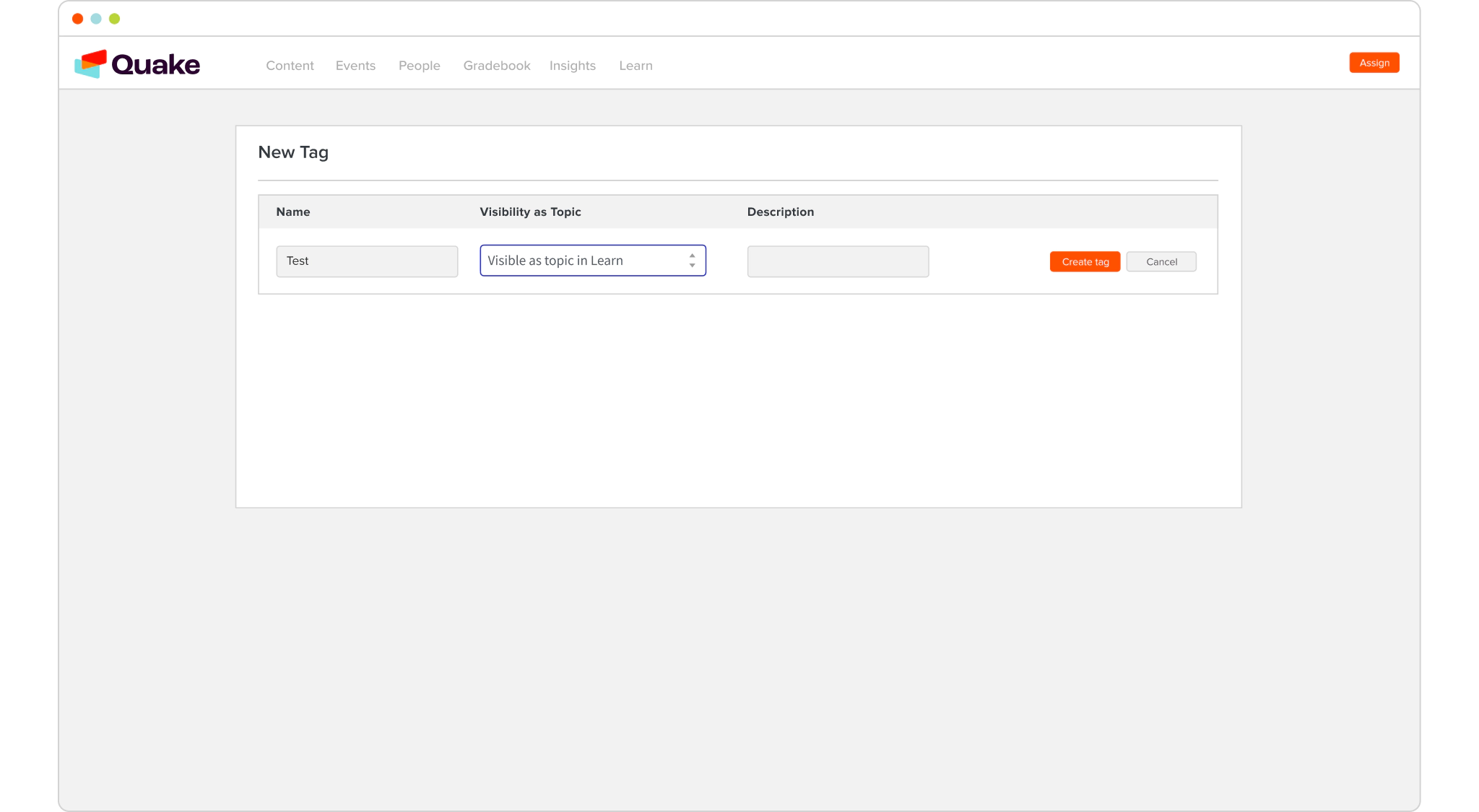 Screenshot of New Tag dialog box.
