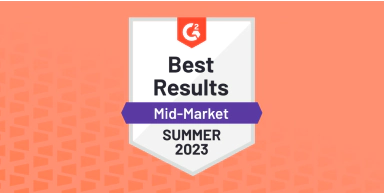 G2 Best Results Mid-Market Summer 2023 badge