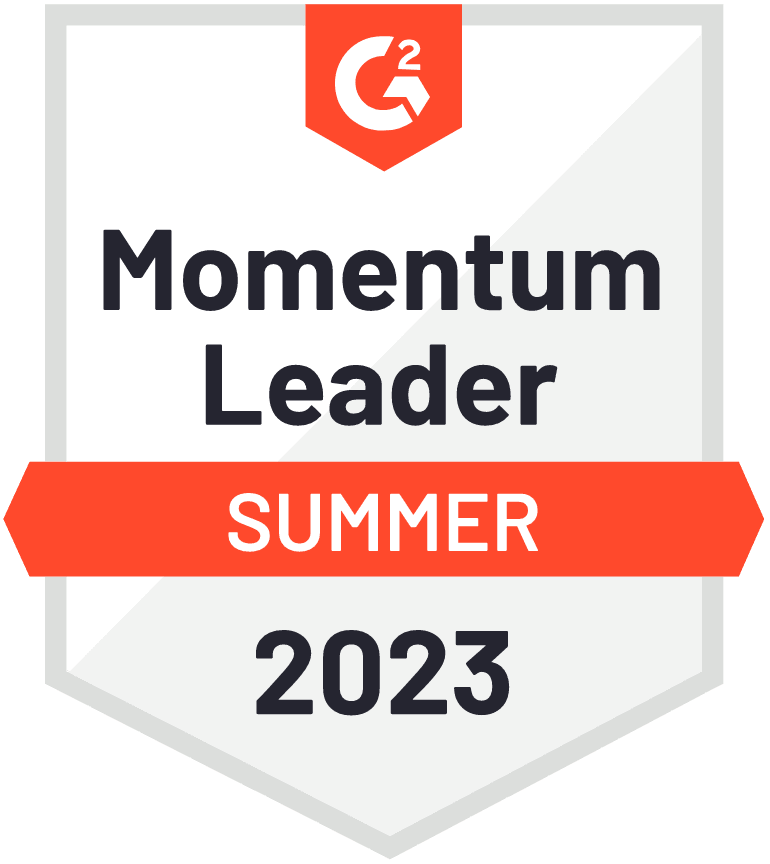 G2 Momentum Leader Summer 2023 badge