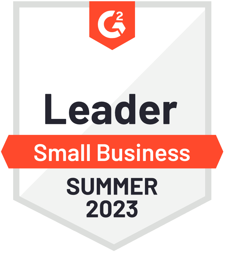 G2 Leader Small Business Summer 2023 badge